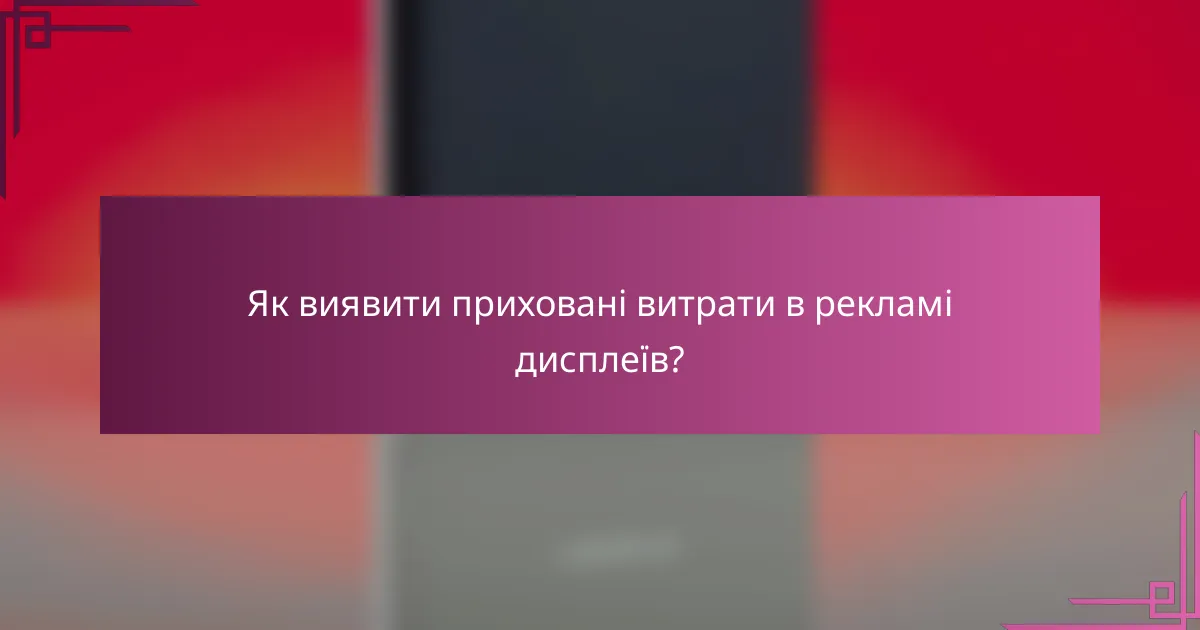 Як виявити приховані витрати в рекламі дисплеїв?