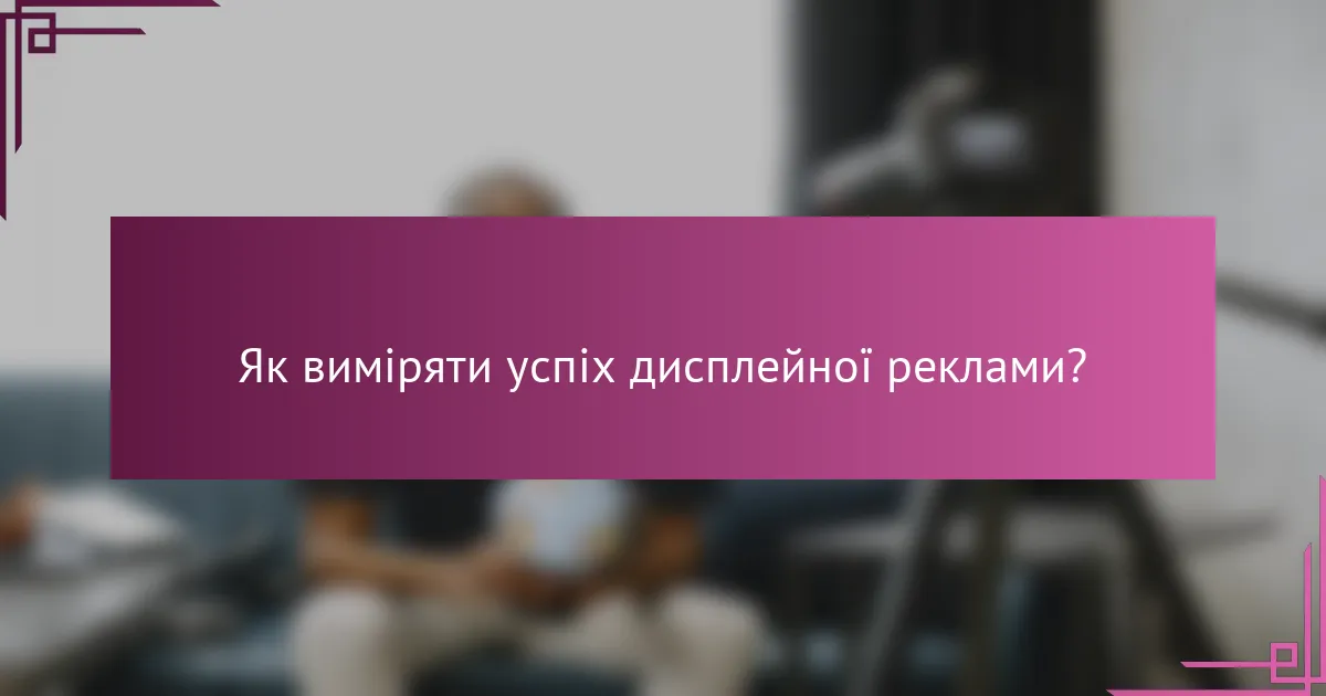 Як виміряти успіх дисплейної реклами?