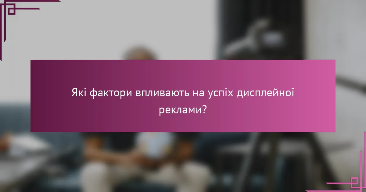 Які фактори впливають на успіх дисплейної реклами?