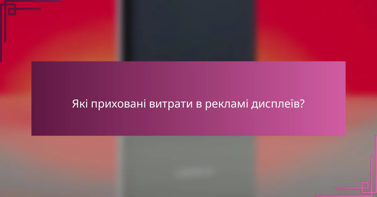 Які приховані витрати в рекламі дисплеїв?