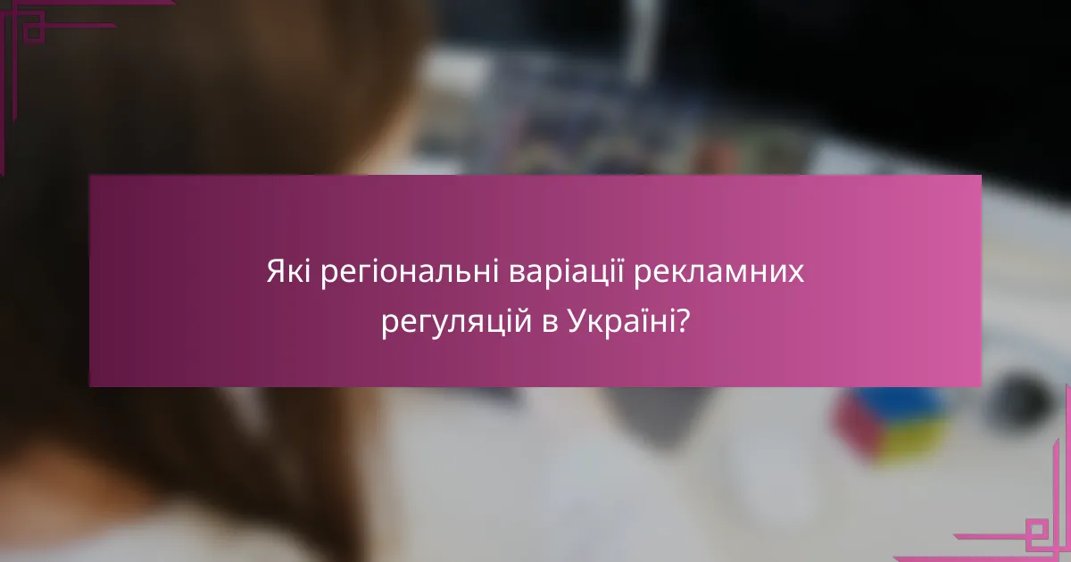 Які регіональні варіації рекламних регуляцій в Україні?